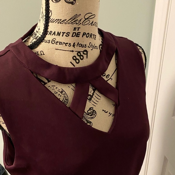 🎈Cleo sz 6 Keyhole wine claret sheath dress - Picture 6 of 12